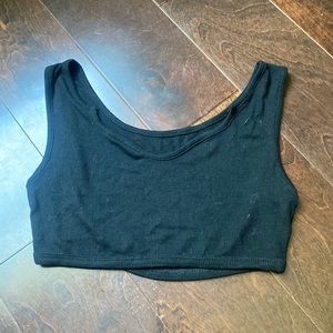 black cropped tank top